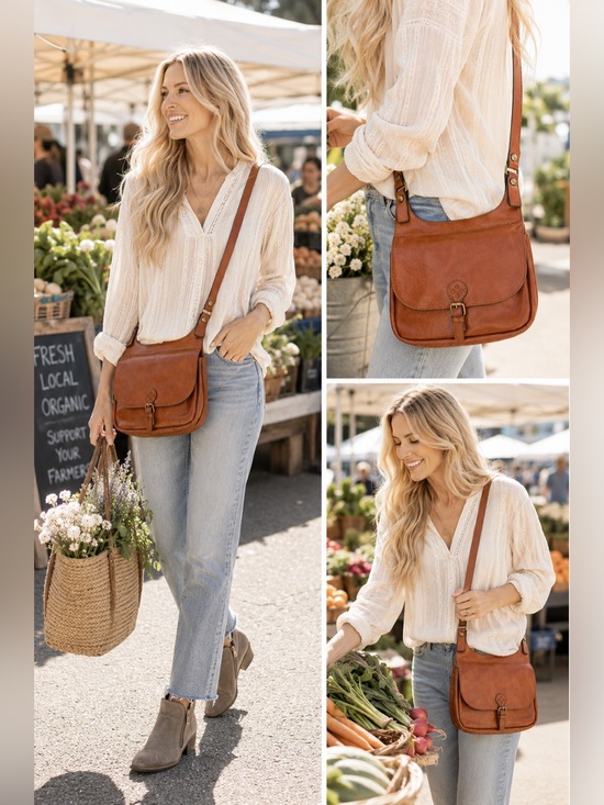 Patricia Nash Handbags - Patricia Nash London Leather Saddle Crossbody Bag